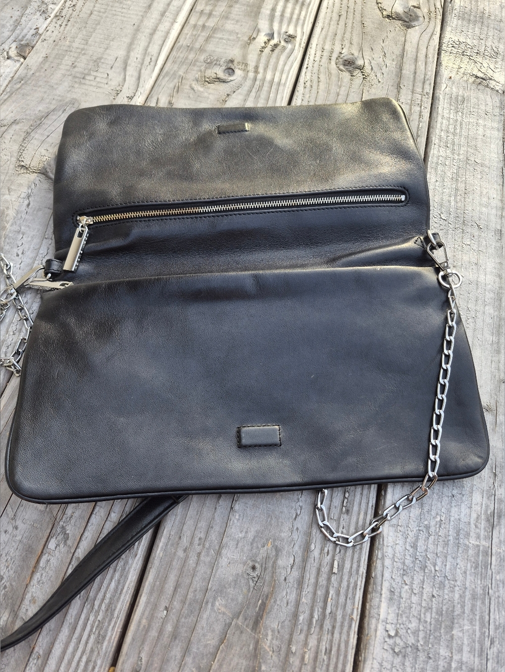 Tory Burch Reva Black Leather Crossbody Clutch - Picture 7 of 10